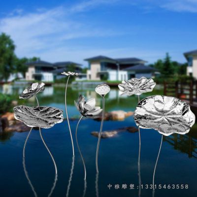 水景荷花不锈钢雕塑