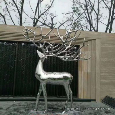 不锈钢抽象小鹿雕塑