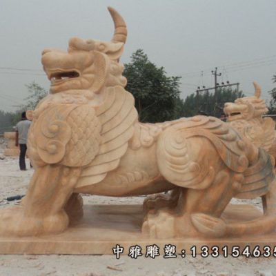 广场独角兽石雕
