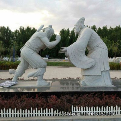 石雕负荆请罪人物