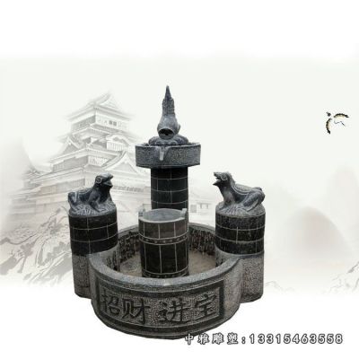 公园流水池石雕