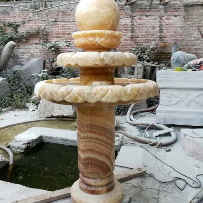 石雕景观风水球