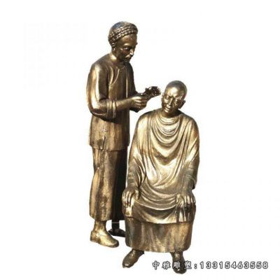 理发铜雕人物雕塑