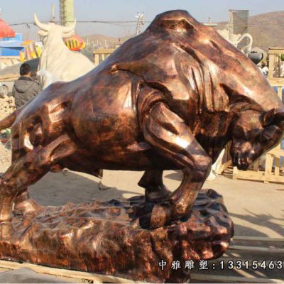 铜雕耕犁牛雕塑