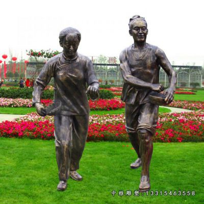 农耕主题人物铜雕雕塑
