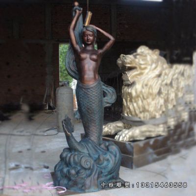 美人鱼城市铜雕
