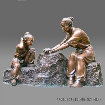 铜雕学校铁杵磨针