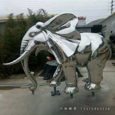 公园不锈钢大象雕塑