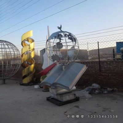 不锈钢广场地球仪雕塑