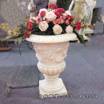 花园石雕花盆