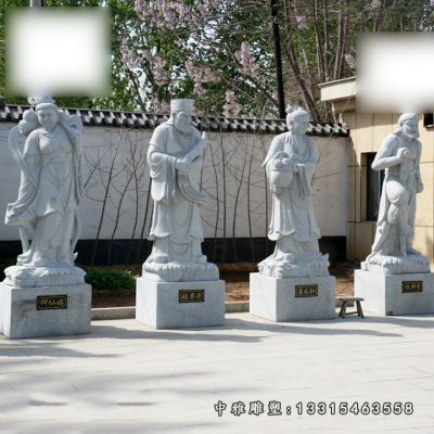 广场石雕八仙