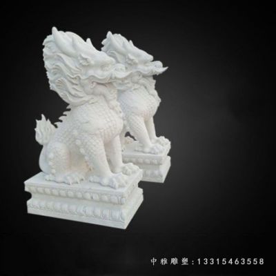 石雕门口麒麟雕塑