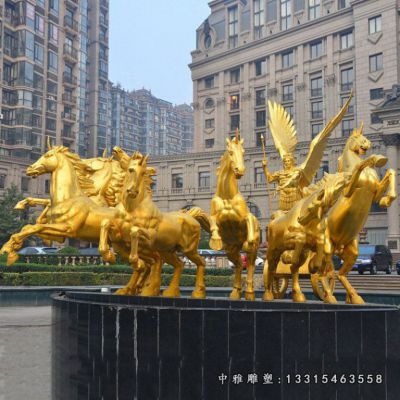 铜雕阿波罗战车雕塑