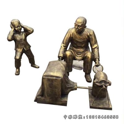 铜雕步行街爆米花人物