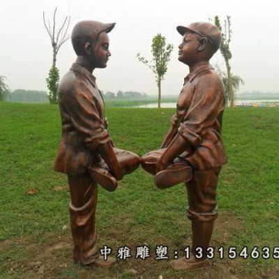 撞拐人物铜雕雕塑