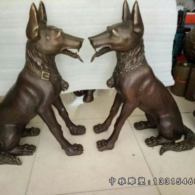 铜雕看门狗摆件