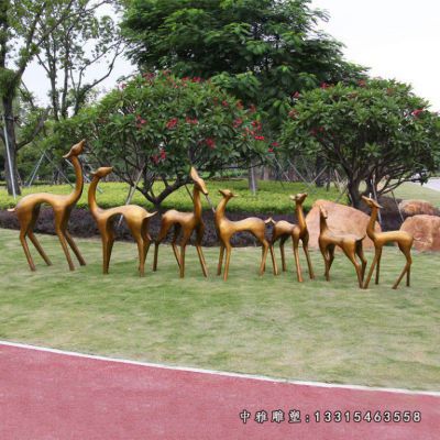 抽象小鹿铜雕摆件