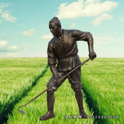 铜雕田园农耕人物雕塑