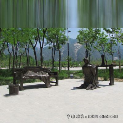 广场铜雕孝道人物