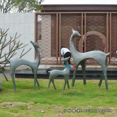 铜雕抽象小鹿