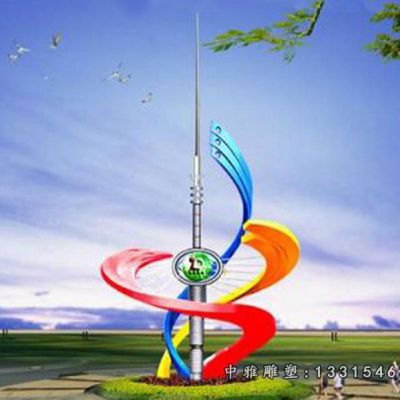 不锈钢广场丝带雕塑