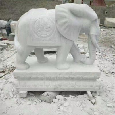 招财石雕大象