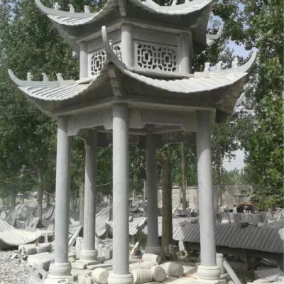 石雕双层凉亭