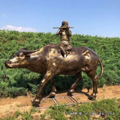 园林铜雕牧童