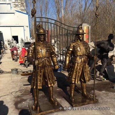 铜雕西方士兵