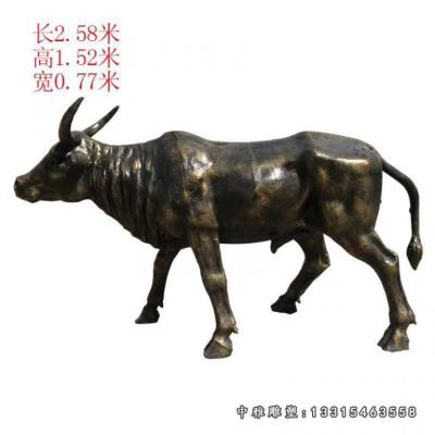 广场铜雕动物牛雕塑
