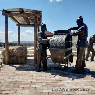 农耕铜雕文化人物