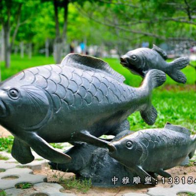 公园铜雕鱼摆件