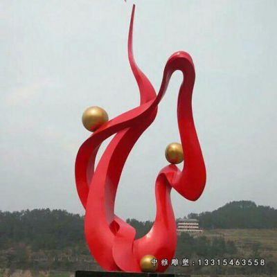 不锈钢大型彩带雕塑