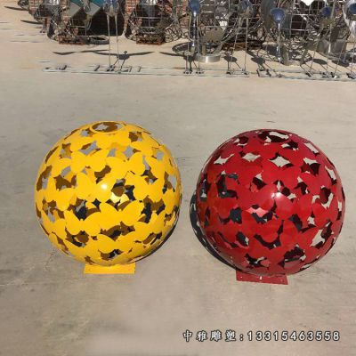 不锈钢广场镂空圆球