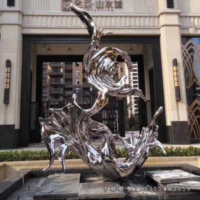 不锈钢创意海浪景观