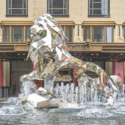 不锈钢公园狮子