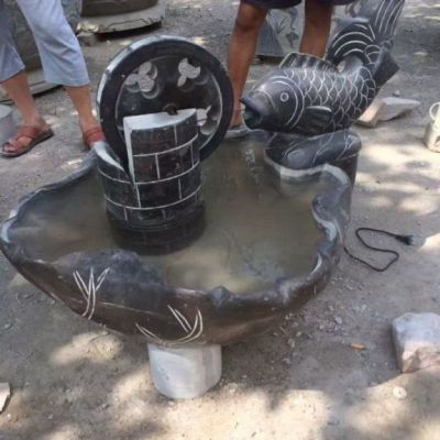 仿古石雕流水池雕塑