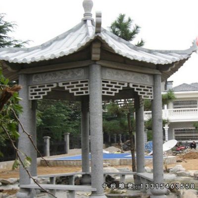 石雕户外凉亭