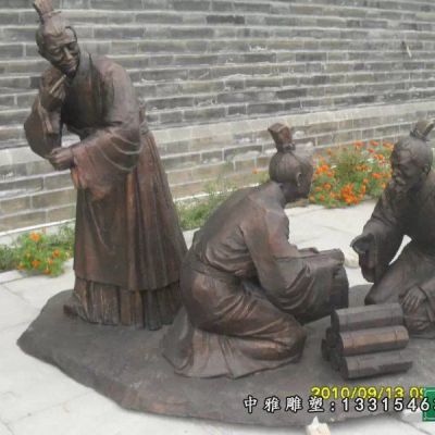 步行街铜雕民俗人物