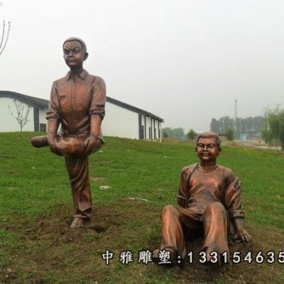 玩耍儿童铜雕