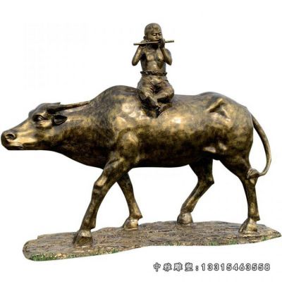 铜雕公园牧童
