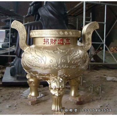 铜雕大型三足鼎