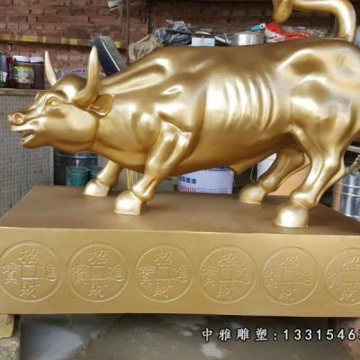 广场铜雕牛摆件