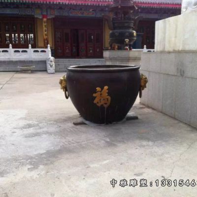 铜雕仿古水缸