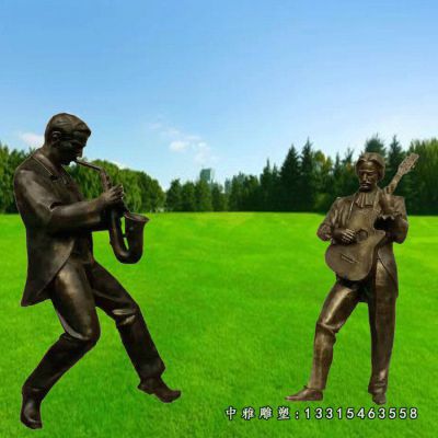 城市铜雕音乐人物