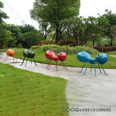 不锈钢彩色蚂蚁雕塑