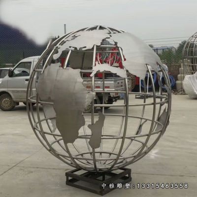 广场不锈钢地球仪雕塑