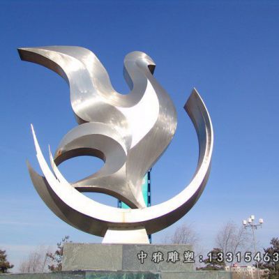 不锈钢动物鸽子雕塑