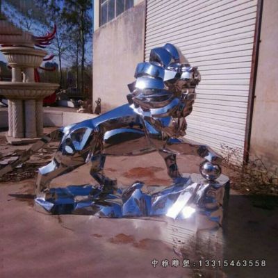 动物狮子不锈钢雕塑