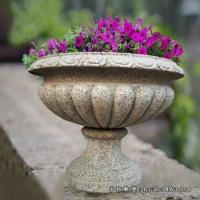 小型石雕花盆